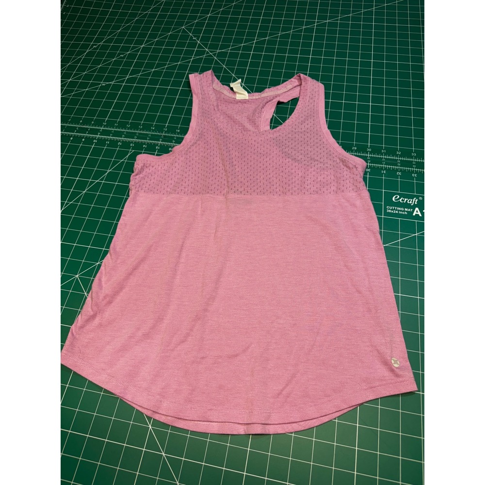 RBX Active Womens Pink Heathered Mesh Racerback Workout Tank Top Size M